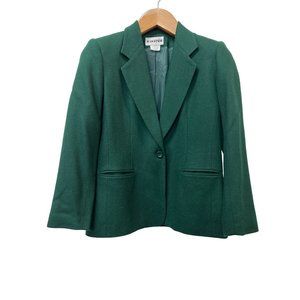 Joan Leslie Emerald Green Wool Blazer Jacket